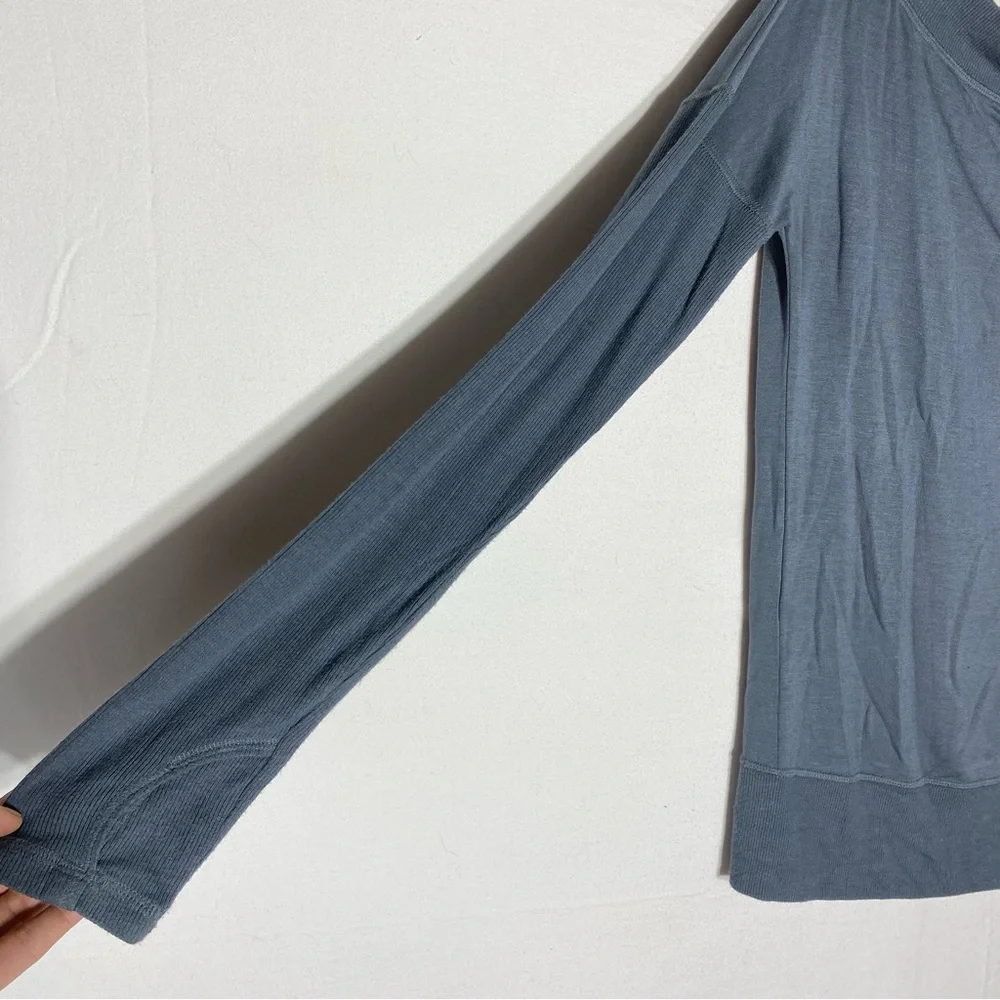 Athleta Metropolis Grey Boat Neck Long Sleeve Activewear Loungewear Top S - Picture 12 of 16